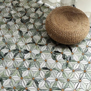 Gạch <span class=keywords><strong>Mosaic</strong></span> sàn bằng tia nước màu xanh lá cây và trắng hoa mẫu nghệ thuật Thiết kế backsplash nhà bếp phòng tắm tường gạch đá cẩm thạch khảm - Product Image 6