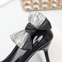 Boucle de chaussure amovible DIY polyvalente avec nœud et strass, faite à la main, pour talons, accessoire floral de mariage, toutes saisons