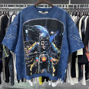 T-Shirt da Uomo High Street con <span class=keywords><strong>Stampa</strong></span> Teschio e Schizzi, Design Personalizzato Oversize con <span class=keywords><strong>Stampa</strong></span> a Sublimazione, T-Shirt Bkys da Uomo - Product Image 1