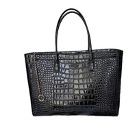 Grand sac fourre-tout décontracté en cuir véritable à motif crocodile, modèle 7095, nouvelle collection printemps 2026, fermeture magnétique, pour tous les jours