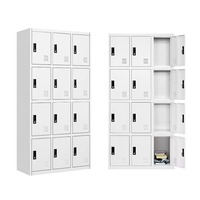 Serrure à clé commerciale en acier laminé à froid à 4 niveaux et 12 portes Structure démontable Armoire de rangement pour salle de sport