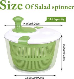 Escurridor de Verduras Manual con Rallador y Rebanador, Capacidad de 5L, con Tapa de Seguridad y Cesto Colador para Ensaladas - Product Image 3