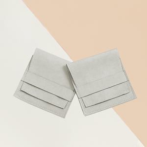 Groothandel op maat gemaakte suède juwelendoosjes, modieus microvezel blauw fluweel voor kettingen en armbanden, draagbaar met logo, stofzakjes - Product Image 3