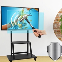 Layar LCD 4K 115 Inci Bebas Kedip, Panggilan Video Nirkabel, Layar Terpisah, Tahan Gores, untuk Ruang Kuliah Edukasi, Tangguh dan Handal