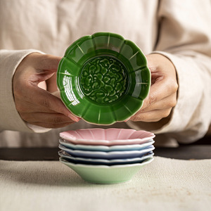 Chinese Style <b>Ceramic</b> Flower Shape Dessert <b>Plate</b> Set Handmade For Tea Party Dehua Origin - Product Image 2