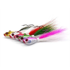 Esca per Pesca a Mosca con Testa <span class=keywords><strong>Jig</strong></span>, Teaser in Pelo per Acqua Salata, <span class=keywords><strong>Jig</strong></span> <span class=keywords><strong>Artificiale</strong></span> con Pelo di Cervo - Product Image 3