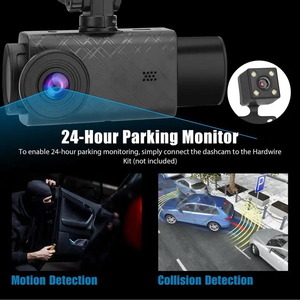 Rscamtom 1080p HD Dash Cam Vista trasera del coche 24h Visión nocturna Detección de movimiento Grabación Conducción con cámara - Product Image 2