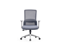Chaise de bureau ergonomique en maille respirante avec support lombaire et appui-tête pour réunions et formations des employés