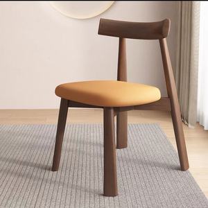 Nordic Solid Wood Dining Chair Hotel Household Modern <b>Light</b> Luxury Simple Armchair Black Oars Chair Dining Room Bar Stool - Product Image 6