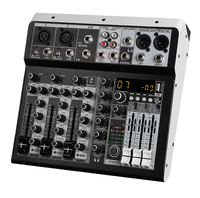 Xtuga KP4 Mini console de mixage audio 4 canaux de haute qualité 48V alimenté numérique Blue Tooth mélangeur audio professionnel