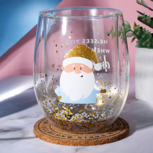 <span class=keywords><strong>Tasse</strong></span> en verre sans pied à <span class=keywords><strong>double</strong></span> <span class=keywords><strong>paroi</strong></span> design d'arbre de Noël de 300ml - Product Image 2