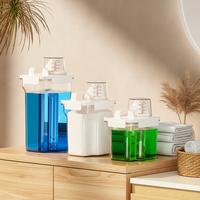Distributeur de lessive hermétique avec poignée doseuse, contenants de rangement en plastique sans BPA pour poudre et détergent, résistant à l'humidité