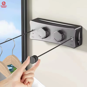 Linea di abbigliamento a parete retrattile in acciaio inossidabile da esterno a doppia corda corda corda libera 5.1m corda retrattile - Product Image 1