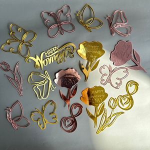 Acrylic <b>Cake</b> Decorations Women's Day Floral Carnation Cupcake Toppers Happy Women's Day Design For <b>Cake</b> <b>Decorating</b> <b>Supplies</b> - Product Image 5