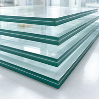 Verre feuilleté trempé de haute qualité à faible teneur en fer de 12 mm pour aquarium, prix du verre feuilleté trempé, verre feuilleté renforcé