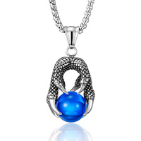 Collier chaîne en corde avec pendentif griffe de dragon en acier inoxydable plaqué or, bijoux tendance pour hommes et garçons