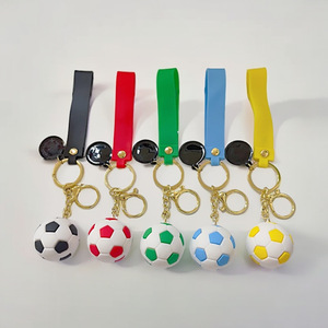 Soft Rubber Football Soccer Ball Keychain Cartoon <b>Cute</b> Doll <b>Keyring</b> Backpack Couple Bag Ornament Key Chain Accessories Kids Gift - Product Image 2