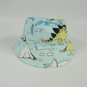 Oeoktex Class 1 Annex 6 Certificate Custom Kids Cotton <strong>Dinosaur</strong> Print Summer Bucket <strong>Hat</strong> - Product Image 1