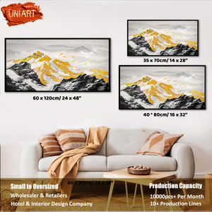 <span class=keywords><strong>Peinture</strong></span> à l'huile sur toile, paysage de <span class=keywords><strong>montagne</strong></span>, texture dorée, impasto, art abstrait brillant, <span class=keywords><strong>peinture</strong></span> au <span class=keywords><strong>couteau</strong></span> épaisse, art mural sur toile - Product Image 5