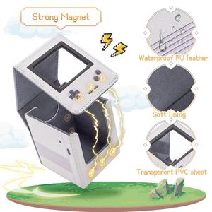 Étui pour jeu de cartes adapté à 120 cartes à simple enveloppe, boîte de rangement magnétique en PU avec 2 diviseurs pour TCG/PTCG - Product Image 3