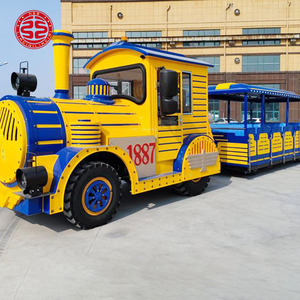 Trenes de fibra de vidrio sin rieles para parques de atracciones, centros comerciales y diversión, trenes diésel para niños y para uso en la <span class=keywords><strong>calle</strong></span> - Product Image 6