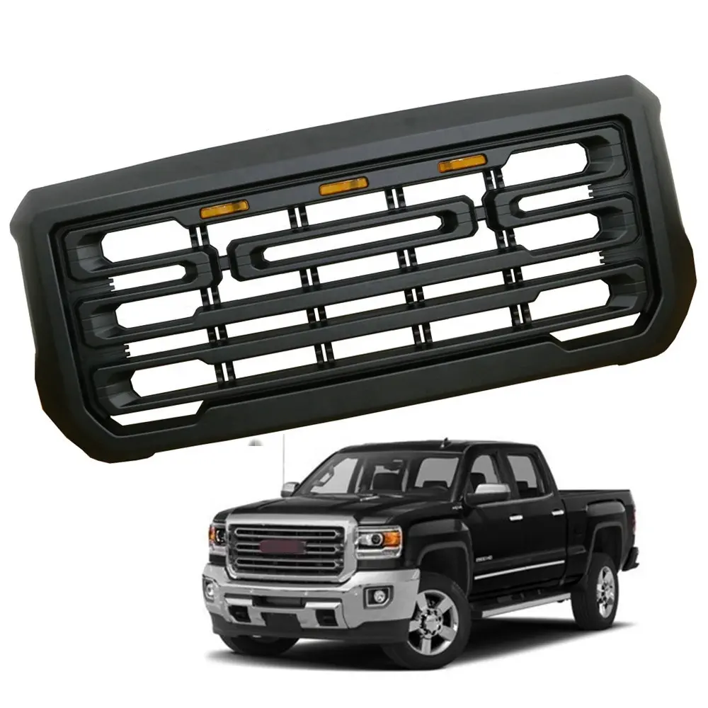 2019ใหม่ KSC AUTO Grille อัพเกรด ABS ย่างสำหรับ GMC SIERRA 2500/3500 2015-2019ไฟ LED Amber