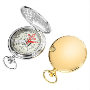 All-metal automatic flip-top <b>compass</b> with white oil scale and precise <b>compass</b>. Pocket <b>watch</b> with metal case, gold-plated, and - Product Image 1