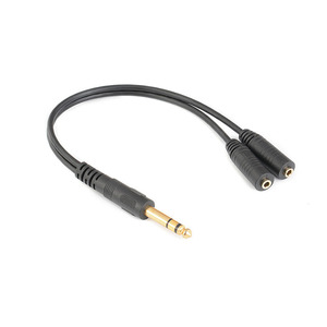 Convertidor de audio de 6,35 mm macho a 2x 3,5 mm hembra, cable divisor de audio para auriculares y altavoces - Product Image 2