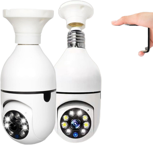 تصميم مصباح إضاءة ذكي صغير للمنزل ذكي لاسلكي للأمن AI تتبع درجة بانورامية H.264 مستشعر فيديو CMOS - Product Image 1