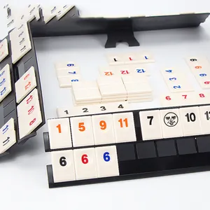 पहेली खिलौने डीलक्स रम्मी यात्रा खेल रम्मी बोर्ड गेम में 4 रंग प्लास्टिक रैक इज़राइल माहजोंग शामिल हैं