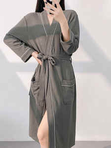 Albornoz de gofres de lujo para spa con logotipo personalizado albornoces de gofres de hotel personalizados - Product Image 5