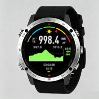 Reloj Inteligente de Pesca Profesional con Ícono de Pronóstico del Tiempo, Resistente al Agua 5 ATM, Acabado Premium Plateado, Proveedor de Alta Calidad