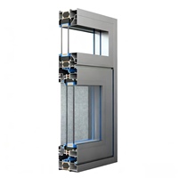 Ventanas Corredizas de Aluminio con Rotura de Puente Térmico, Doble Acristalamiento, Apertura Fija, para Cocina, con Aislamiento Térmico y Anticorrosión