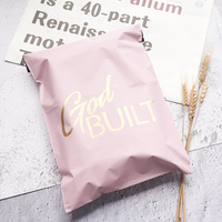 Enveloppe en polyéthylène rose dorée avec logo personnalisé biodégradable, sac d'expédition en plastique pour vêtements