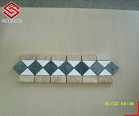 Couleurs mélangées En Marbre Sur Mesure Mosaïque Frontière Fleur Motif Ligne Carreaux Pour Mur De Plancher Cuisine Piscine Douches