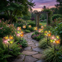 Lampes solaires LED en forme de papillon, lampes décoratives en fibre optique pour jardin, allée, patio