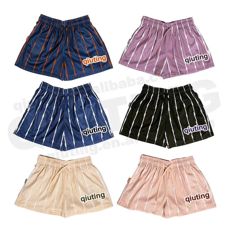 Custom unisex summer running sport plus size sublimation Polyester Blank gym double layer Basketball Mesh Men's Shorts for men