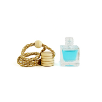 Petit diffuseur d'huiles essentielles portable pour voiture, mini flacon en verre avec couvercle en bois et bouchon à vis, 10 ml