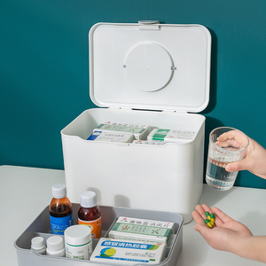 Caja de almacenamiento de Medicina de plástico para el hogar, caja de primeros auxilios, organización del hogar, botiquines funcionales con tapa - Product Image 4