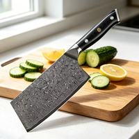 Couteau de chef professionnel japonais en acier Damas de 7,5 pouces, manche ergonomique ambidextre en G10, lame pleine longueur ultra-affûtée HRC60, compatible lave-vaisselle