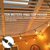 Guirlande lumineuse extérieure E27, câble de 10 m avec 10 douilles, 15 m avec 15 douilles, étanche IP65 pour jardin, mariage, fête (ampoules non incluses)