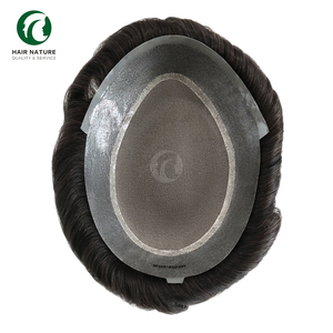 Toupet Mono PU per <span class=keywords><strong>Uomo</strong></span> in Capelli Umani Indiani, Resistente, Disponibile in Diverse Taglie, Protesi Capillare per Uomini con Capelli Diradati - Product Image 1