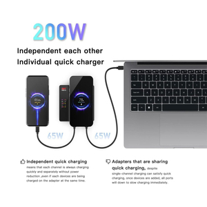 Estación de Carga USB Power 200H 200W con Carga Rápida Inalámbrica PD3.0 de 5 Puertos y Pantalla para Teléfono Celular - Product Image 3