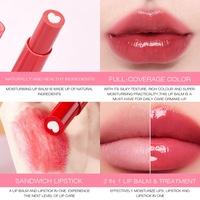 Rouge à lèvres 2 en 1 Fleur Element Honey Lipstick Moisturizing Love Heart Cute Design Shiny Repulpant Whitening Mirror Lipstick