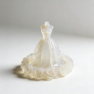 Princess Dress Silicone <b>Mold</b> Transparent White Wedding Decoration For <b>Candle</b> Making DIY Craft Molding Kit - Product Image 1