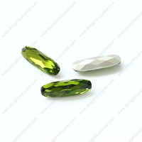 Strass en verre de forme ovale longue Dongzhou, pierres fantaisie K9, vente en gros, perles en cristal 3D pour bijoux, vêtements, accessoires de bricolage