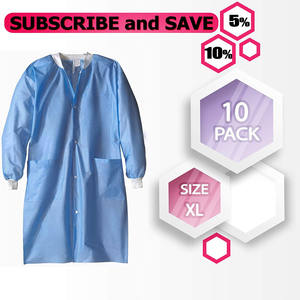 थोक डिस्पोजेबल डॉक्टर कोट एसएमएस/spunlace/पीपी सामग्री stretchable अस्पताल वर्दी पुरुषों और महिलाओं चिकित्सा प्रयोगशाला कोट - Product Image 3