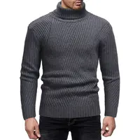 Зима 2022, низкая цена, мужской акриловый свитер с высоким воротником и индивидуальным логотипом, пуловер, вязаный свитер для мужчин