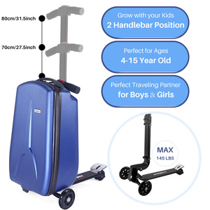 Kid'S Travel Trolley Stroller Ride on Cabin Suitcase Kids <strong>Scooter</strong> <strong>Luggage</strong> for Boys Girls Kids With Wheels <strong>Scooter</strong> Skateboard