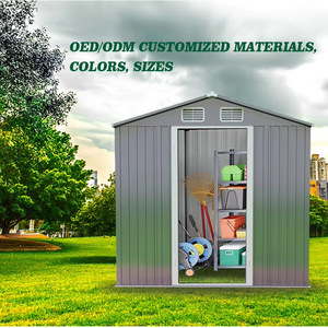 Garden Shed Steel Galvanized 8x6ft Waterproof Double <b>Door</b> Outdoor Storage For Garden Tools - Product Image 2